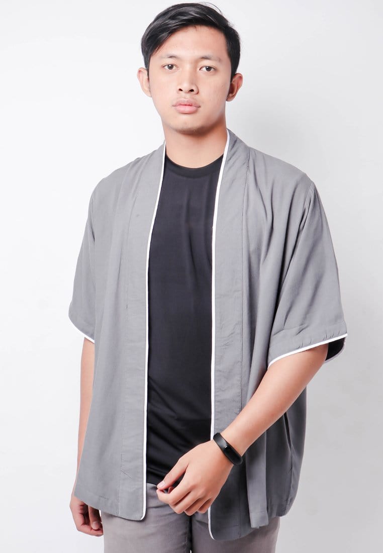 Nade Japan NTB31 KMN Kimono Outer Unisex Polos Abu Tua With List