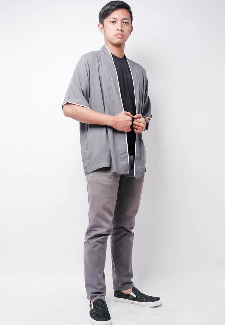 Nade Japan NTB31 KMN Kimono Outer Unisex Polos Abu Tua With List