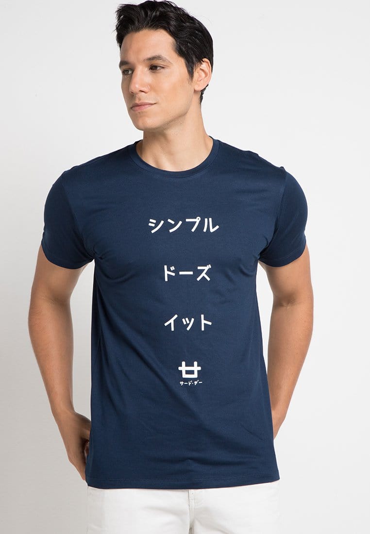 Third Day MTD90F sdi katakana logo T-shirt Navy