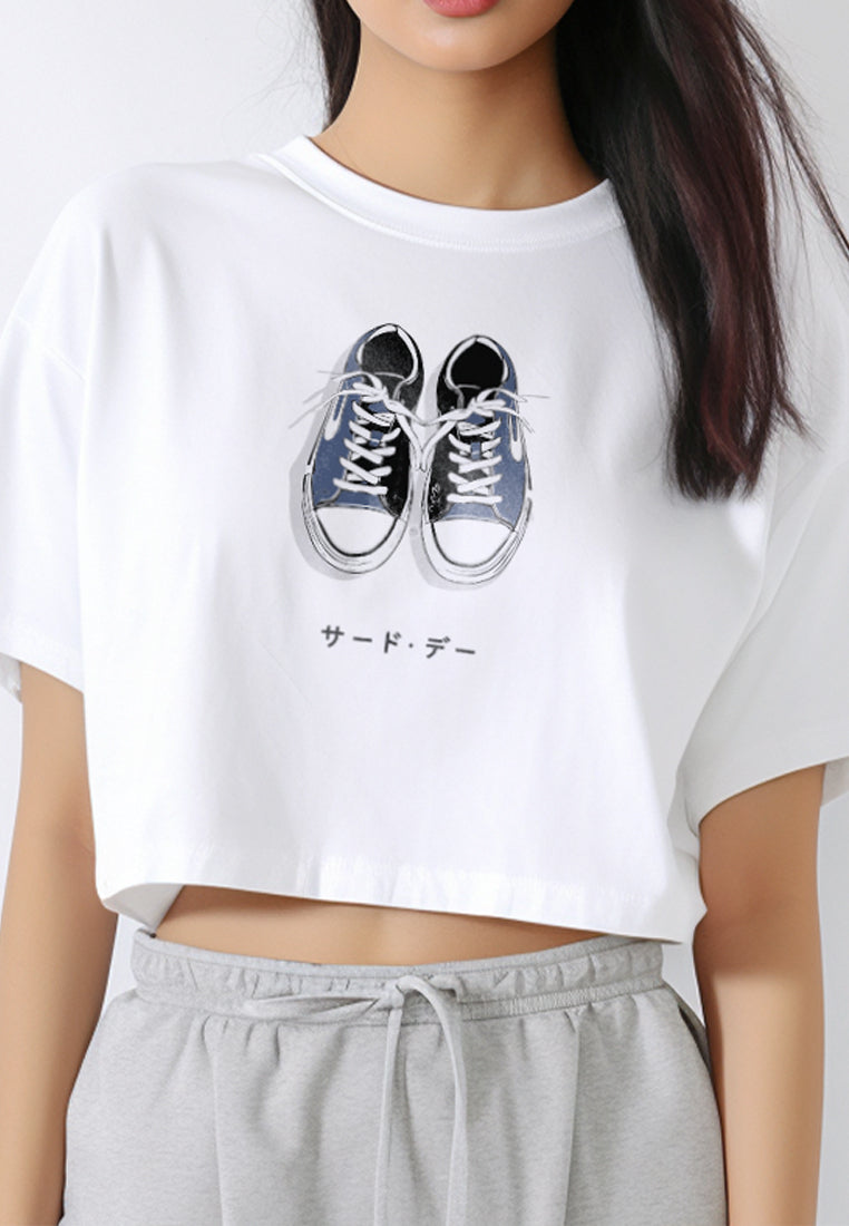 LTF69 kaos crop tee oversize wanita OLC gambar sepatu instacool ss 
