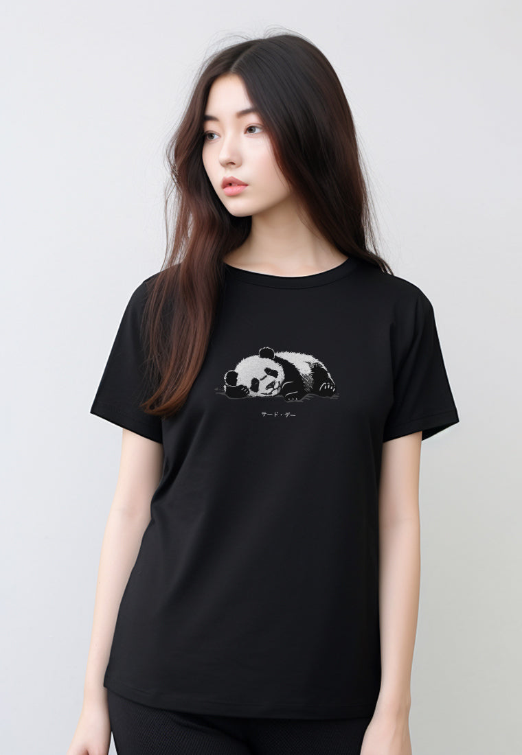 LTG04 Kaos Wanita Gambar Panda Lengan Pendek Adem Instacool ss lds 