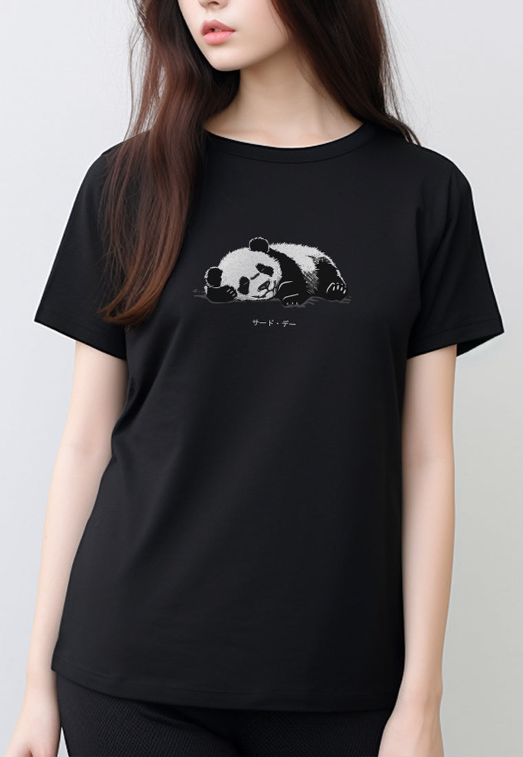 LTG04 Kaos Wanita Gambar Panda Lengan Pendek Adem Instacool ss lds 