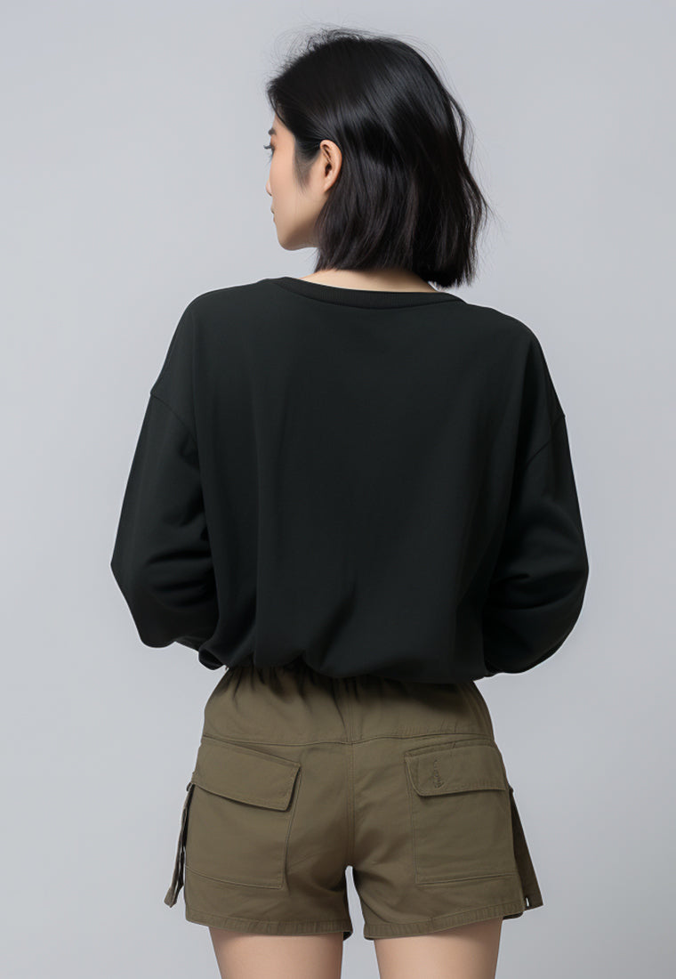 LTG10 Kaos Wanita Gambar Bunga Lengan Panjang Adem LV 