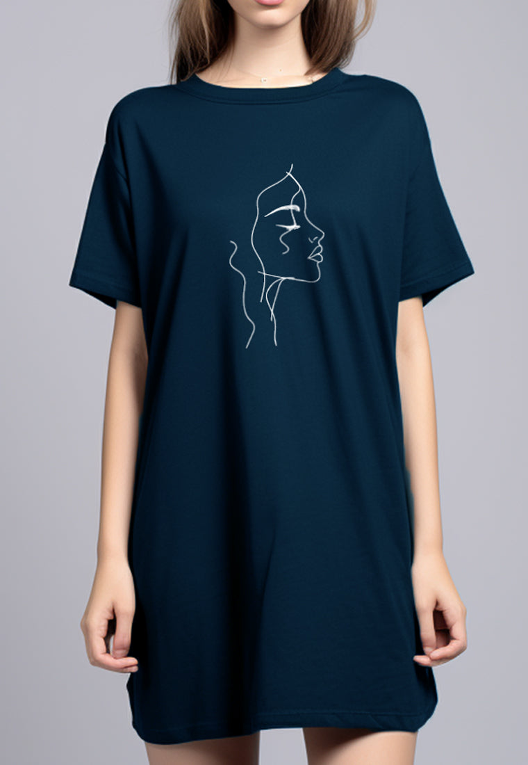 LTG80 Dress Bahan Kaos Wanita 
