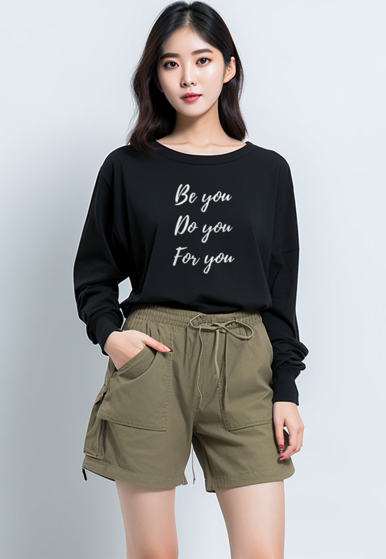 LTG82 Kaos lengan panjang wanita LV  