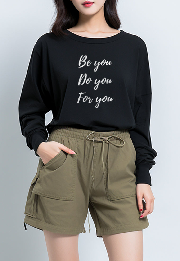 LTG82 Kaos lengan panjang wanita LV  