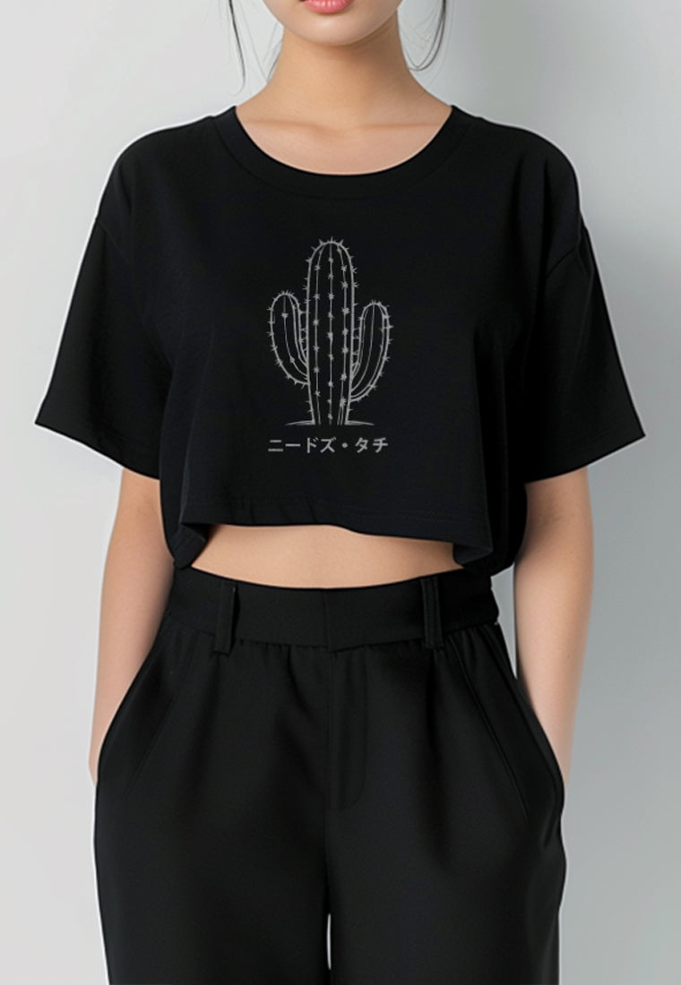 LTH06 Kaos Crop Top Wanita 