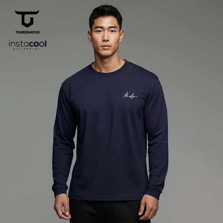 THIRDDAY Kaos Distro Tangan Panjang Long Sleeve Thdy Sign navy MTY06