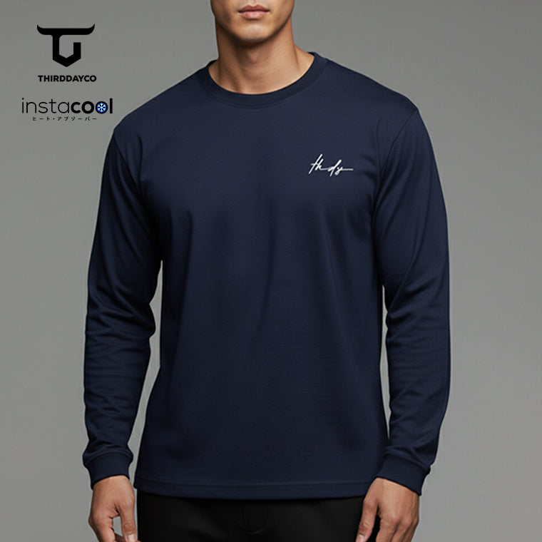 THIRDDAY Kaos Distro Tangan Panjang Long Sleeve Thdy Sign navy MTY06