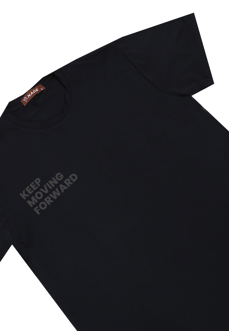 NTD92 Kaos Gym Stretch Nade "keep moving forward" hitam