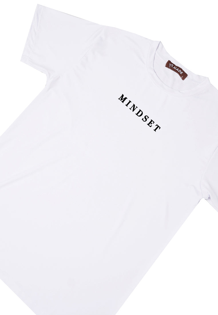 NTD99 Kaos Gym Stretch Nade "mindset" putih