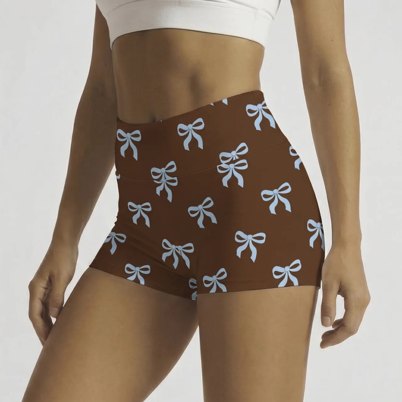 TDACTIVE Legging Motif Pattern 3 inch - Vol #1 - brown bow ribbon LB156