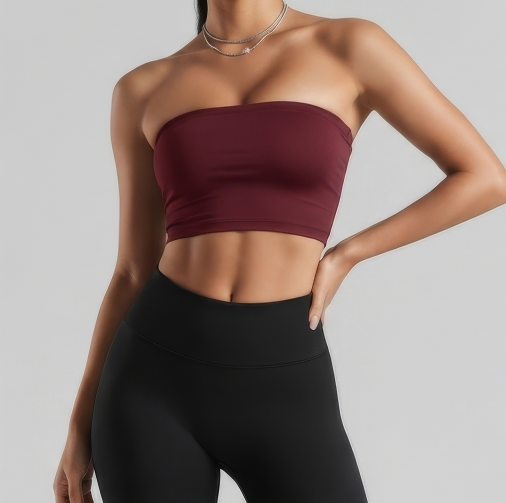 THIRDDAY Kemben Tube Top Gym pendek maroon LTH49