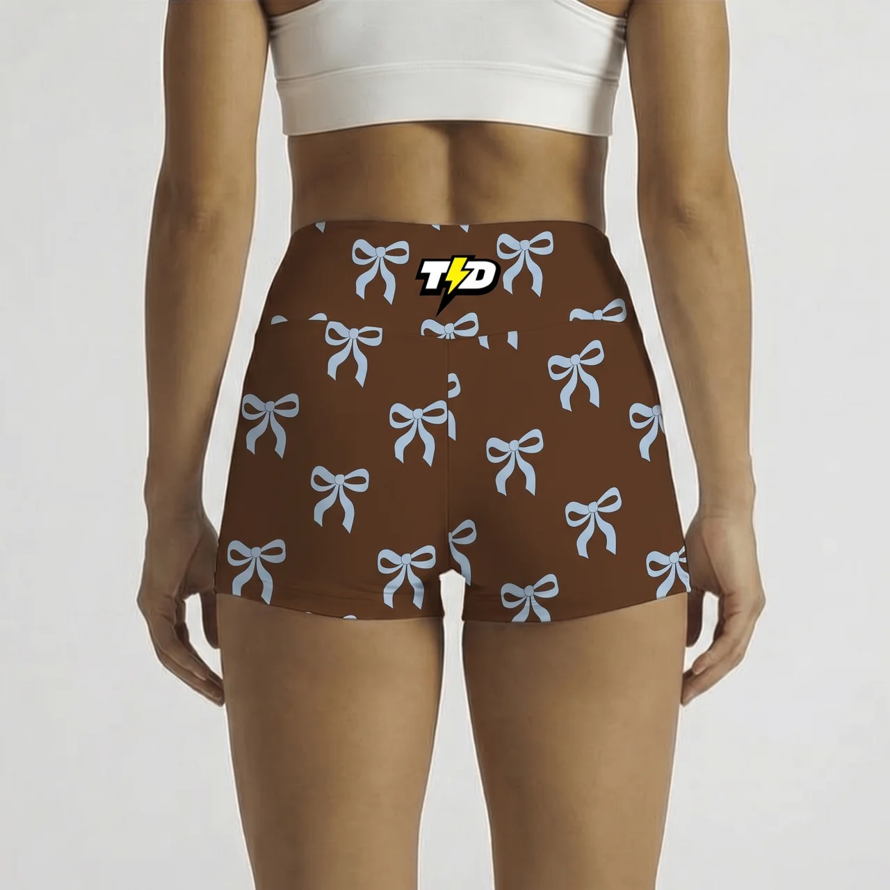 TDACTIVE Legging Motif Pattern 3 inch - Vol #1 - brown bow ribbon LB156