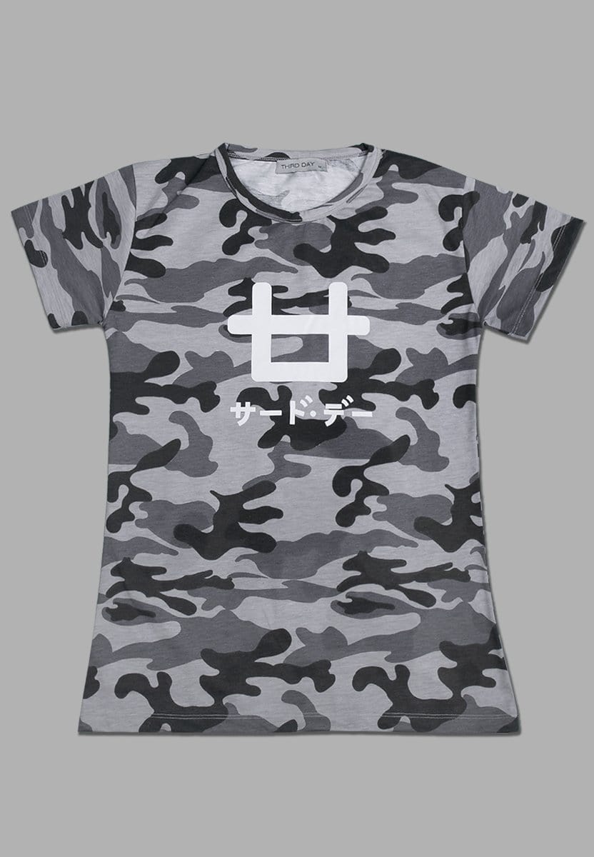 Third Day LT818Q s/s Lds Camo Logo blk-grey