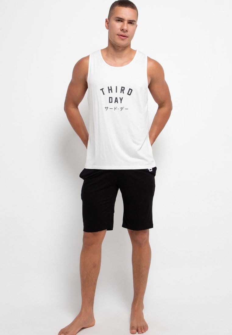 Third Day MB076 Instacool Pyjama Celana Pendek Shorts Hitam Logo