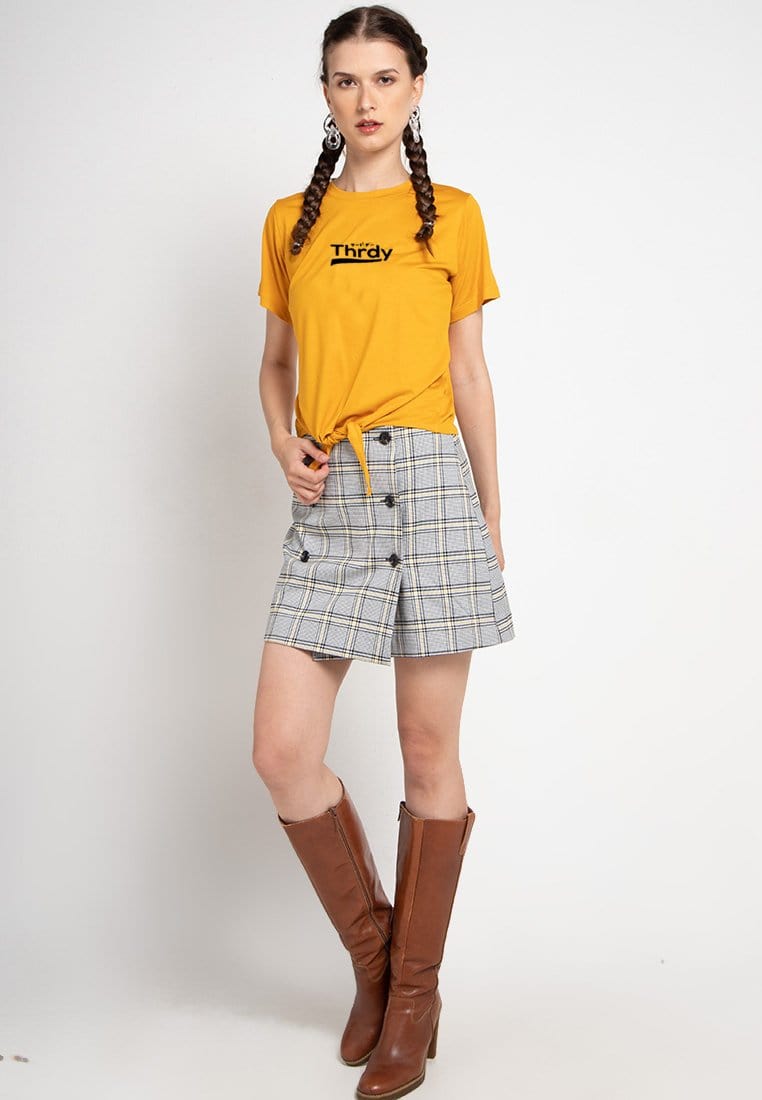 Third Day LTC97 ck crop not thrdy mustard kaos casual wanita