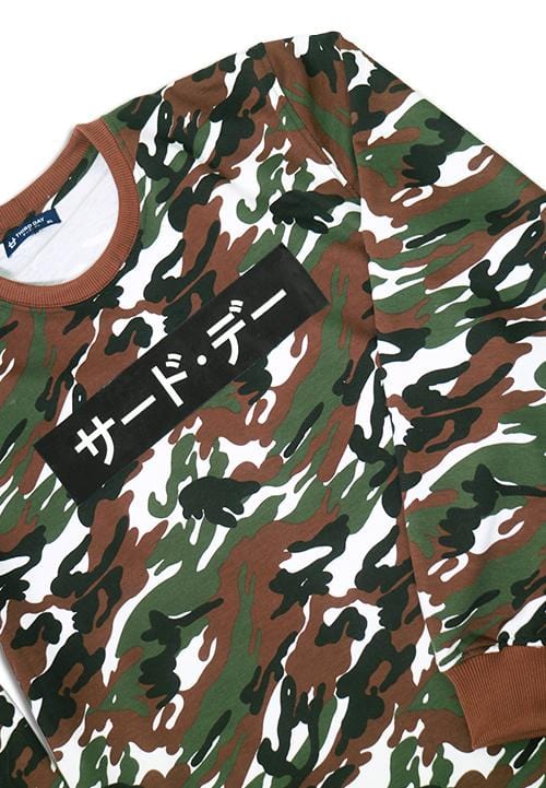 Third Day MO146F sweater INV katakana  camo gr-wh