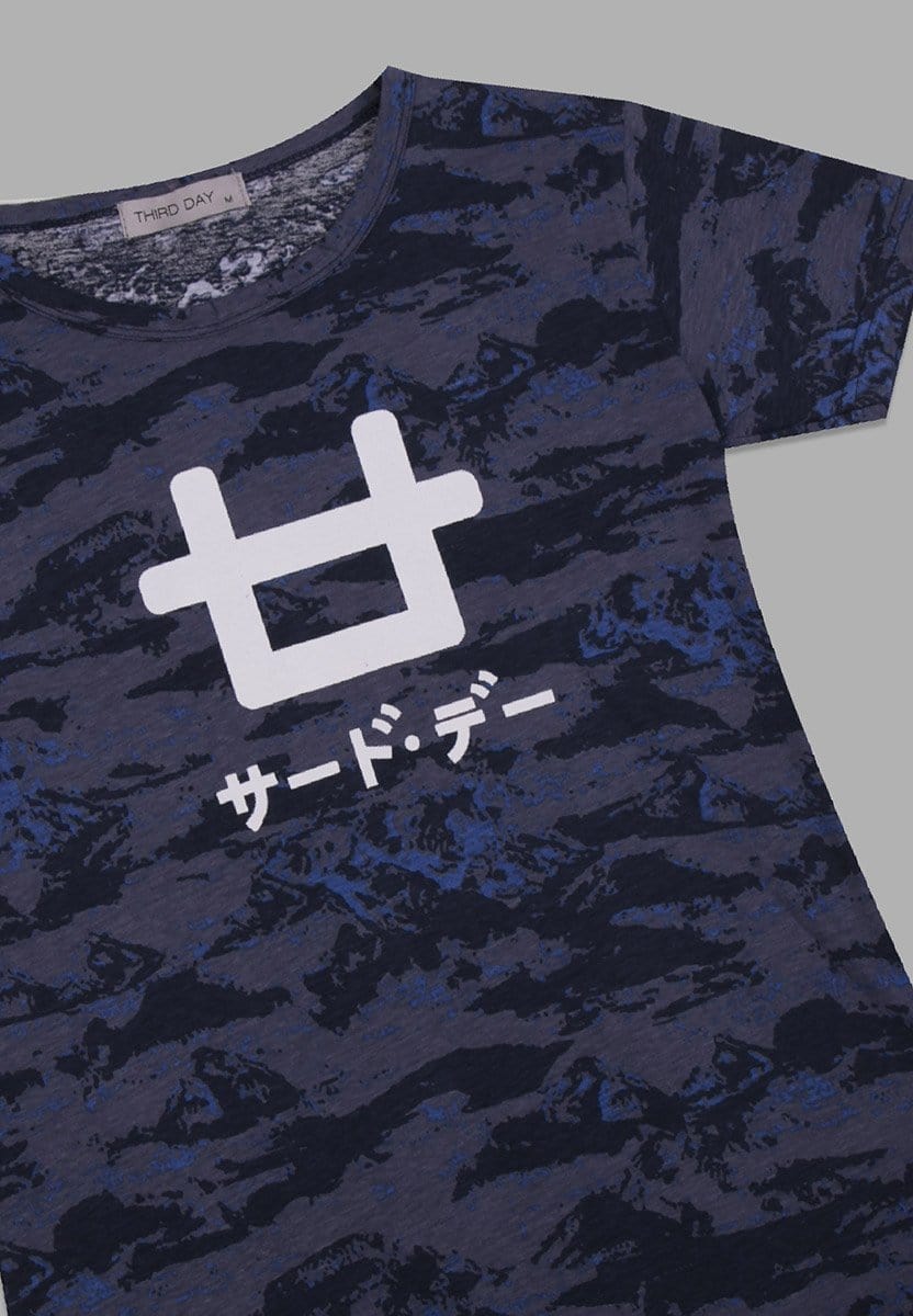 LT913R s/s Lds Blue Camo-As Logo