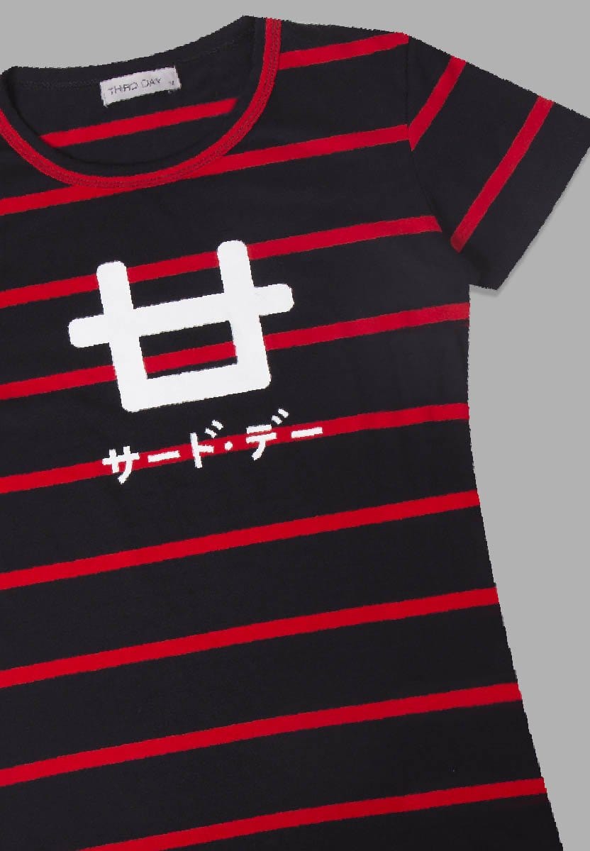LT953T s/s Lds Logo stp blk-red