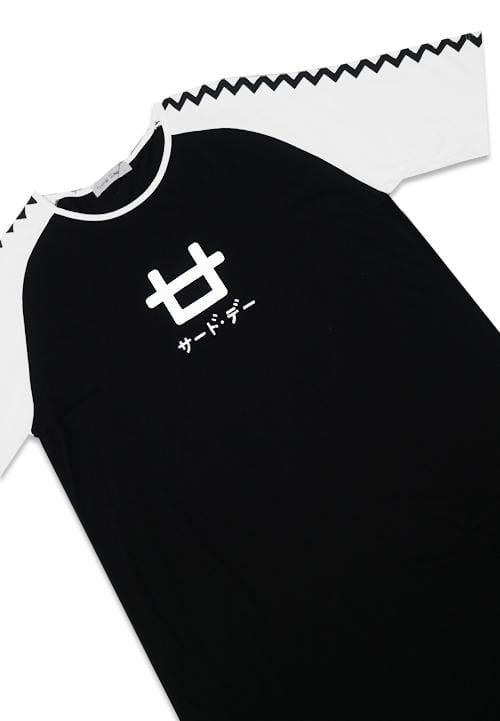 Third Day LT874R Md Lds Raglan Logo blk-wh