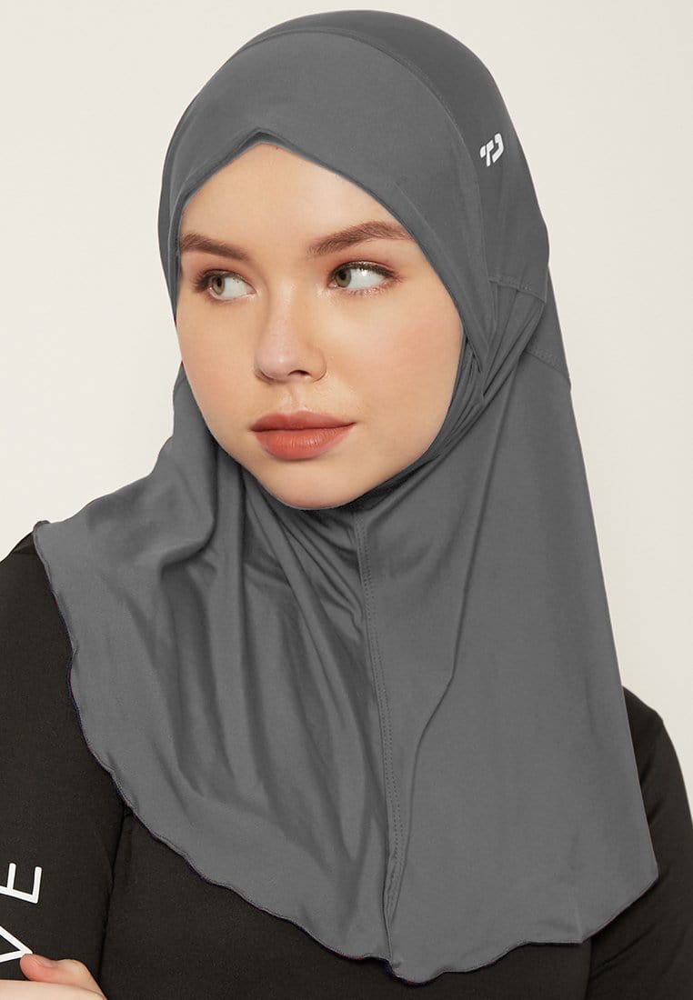 Td Active LH059 kerudung masker zeta abu tua