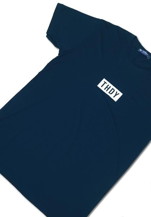 LTB43F KL thdy on white T-shirt Navy