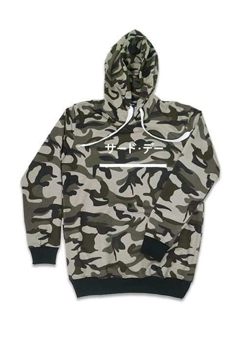 Third Day MO136F hoodies katakana underline camo br-gr