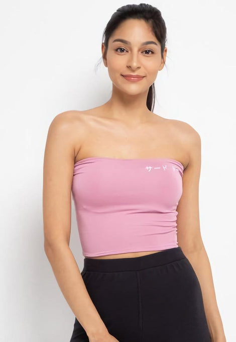 Third Day LTD67 Kemben Tube Top Pendek Pink Katakana