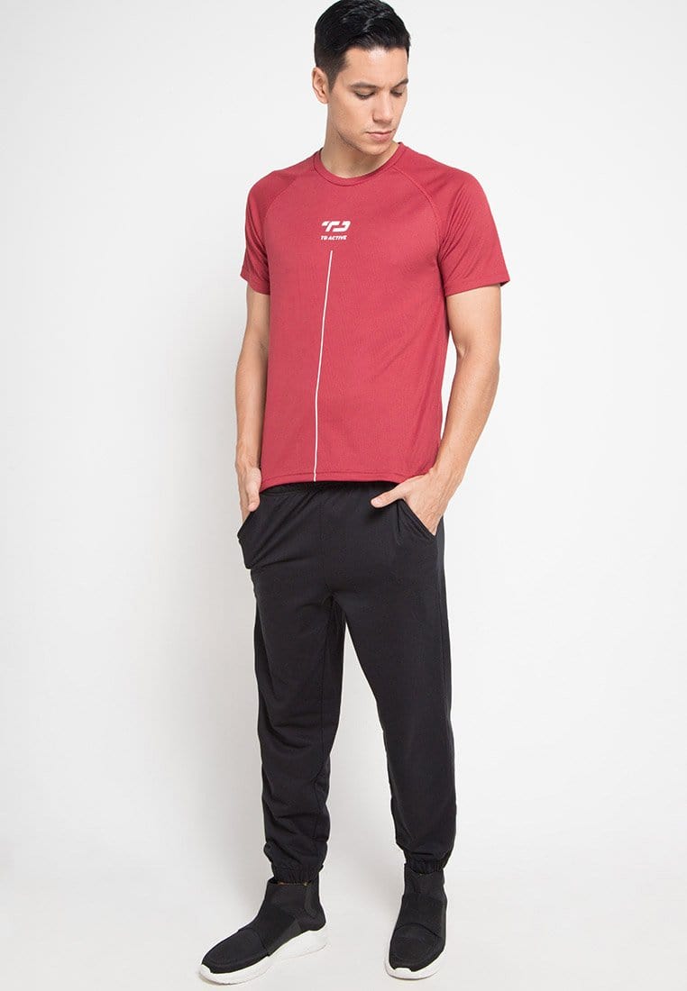 Td Active MS090 Raglan Merah Ati Kaos Olahraga Priae