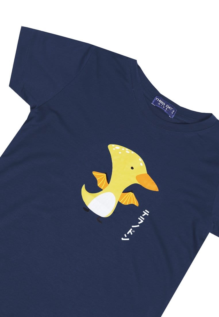KU022 Kaos Anak Boy Girl Pteranodon Lucu Navy