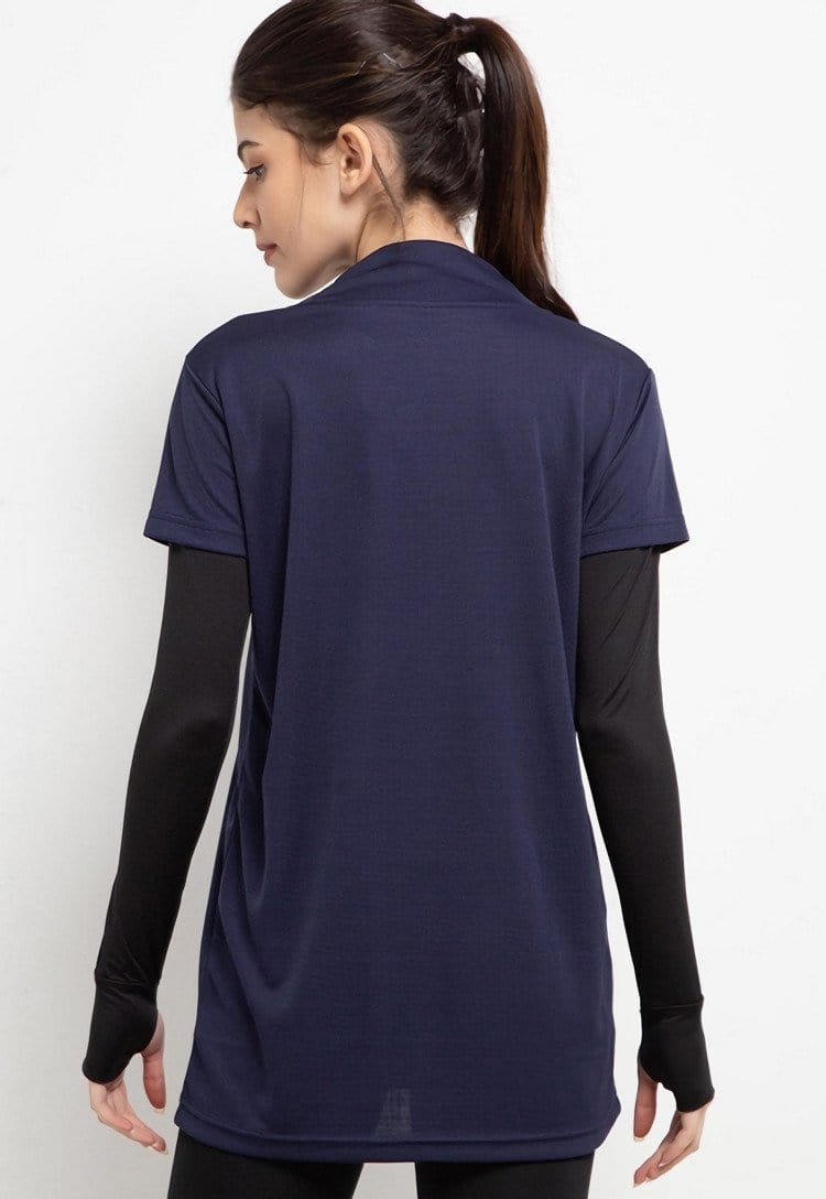 Td Active LS084 Baju senam olahraga manset inner 2-in-1 dual layer navy