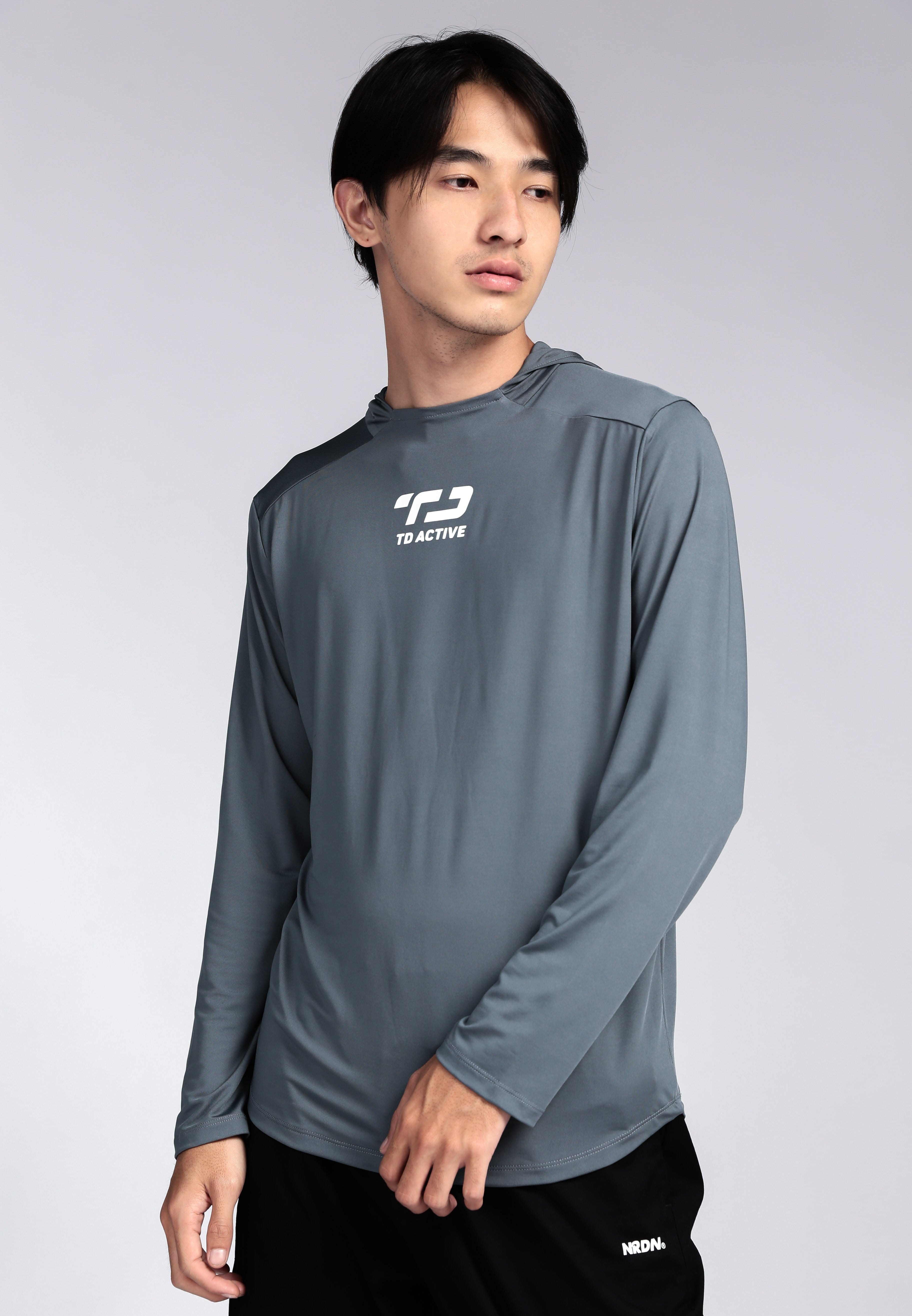 Td Active MS145 HOL Base Layer Pria Hoodie Abu Tua Olahraga Sport