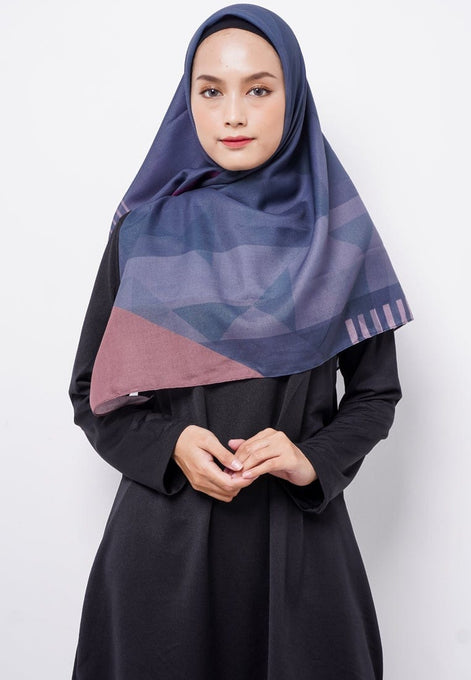 Zava  ZV023 Hijab Segiempat Voal Dark & Light Purple