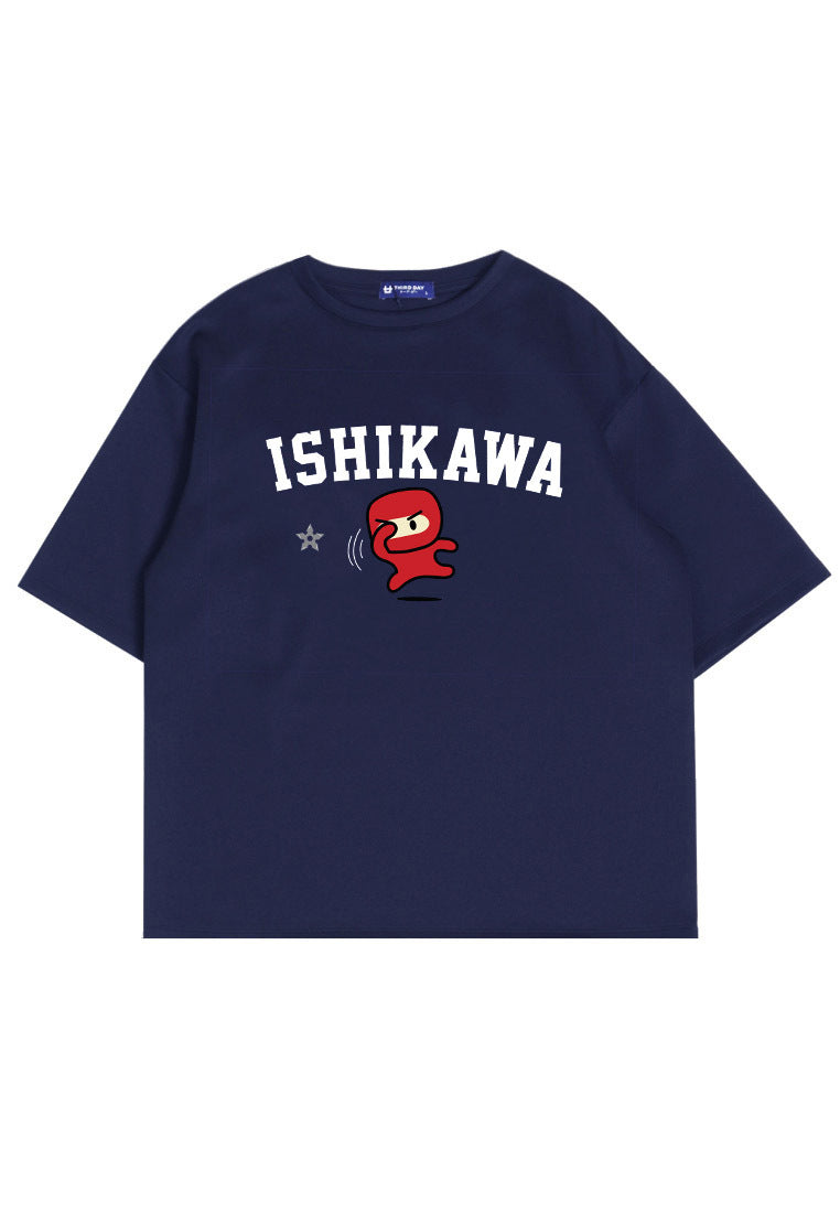 Third Day MTM75 kaos oversize tebal scuba anime komik karakter kartun jepang ishikawa ninja shurikan navy